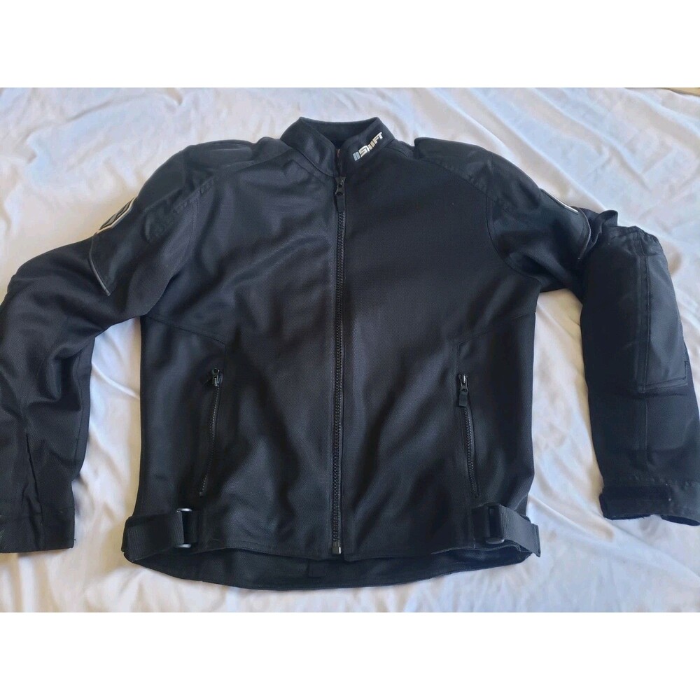 Shift Motorcycle Jacket Black Men Medium Padded Full Zip Riding Pockets